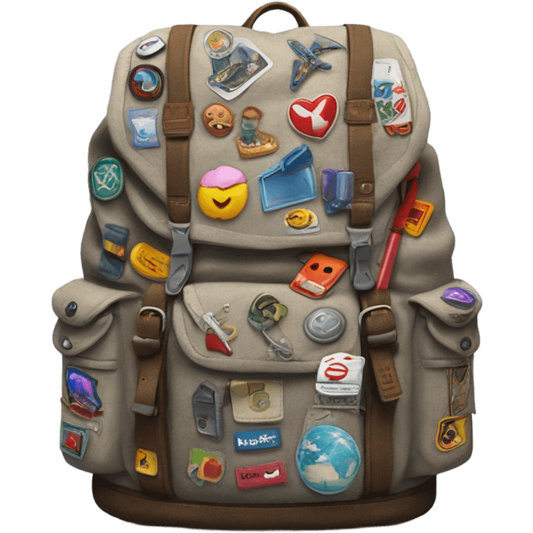 School backpack with emoji