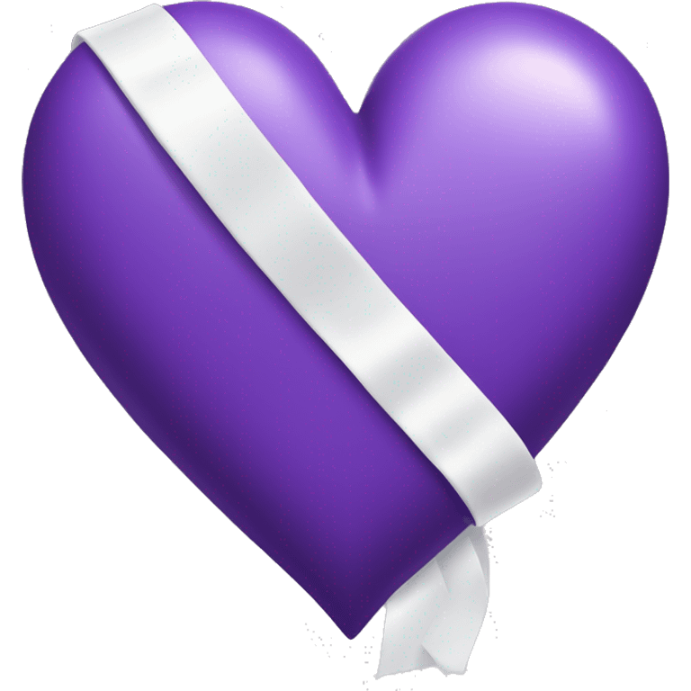 Purple heart with white ribbon wrapped around it  emoji