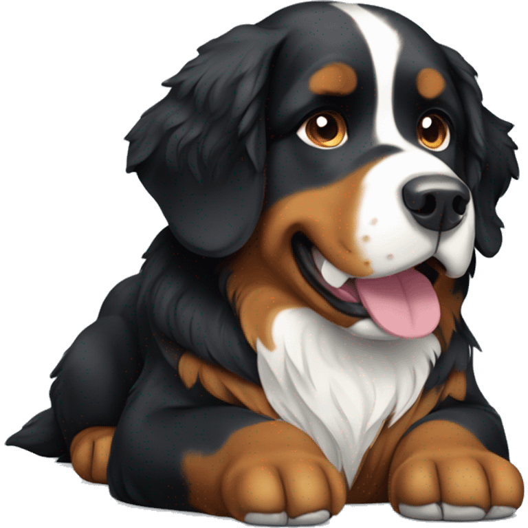 Bernese dog sitting down emoji