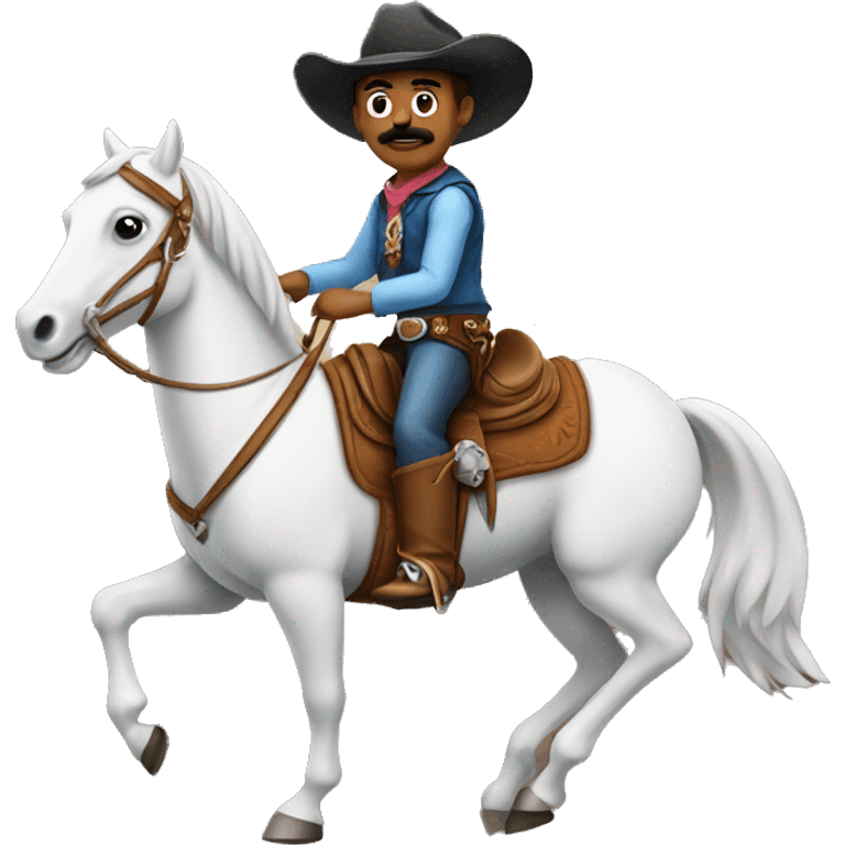 Cowboy with mustache riding horse emoji