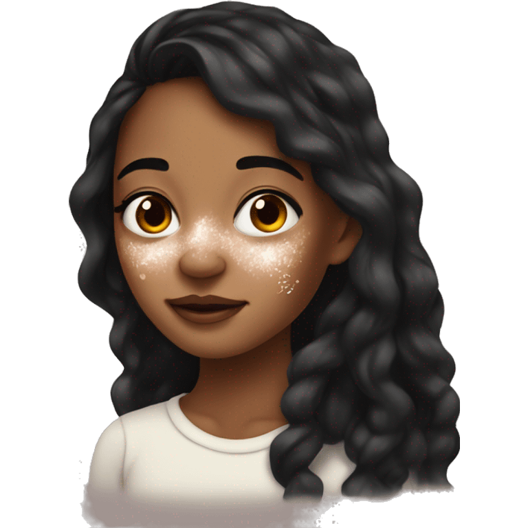 girl with a lot of vitiligo on her face emoji