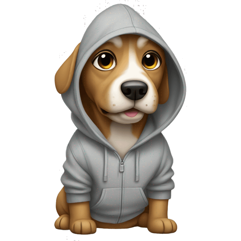 Dog wearing a hoodie emoji