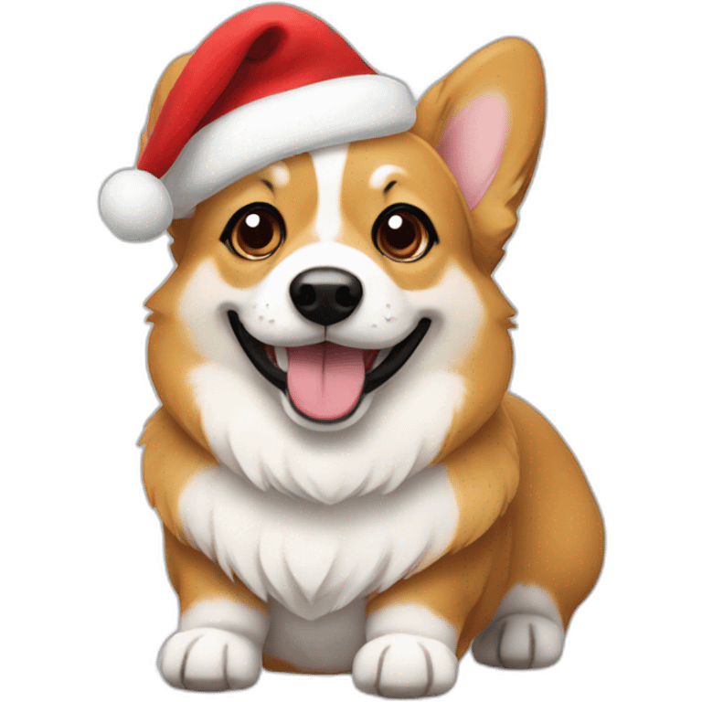 santa corgi emoji