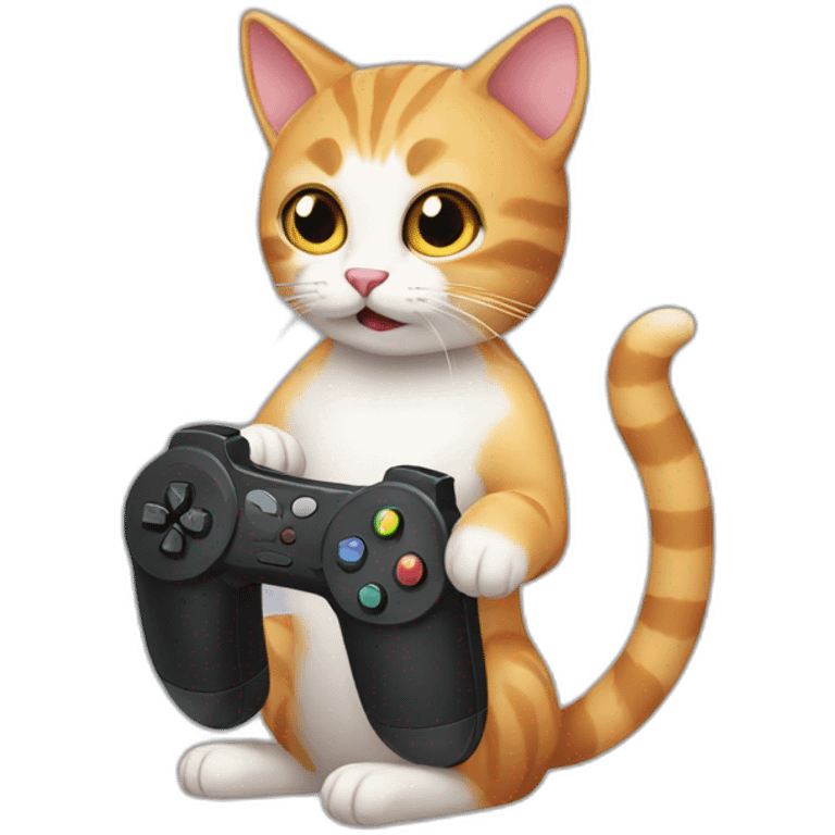 Cat playing video games emoji