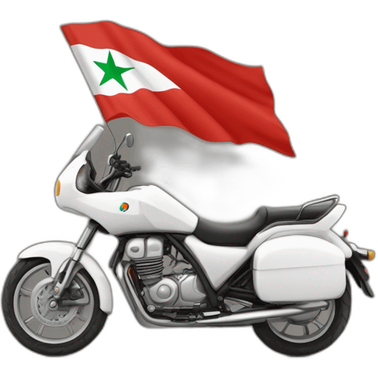 quelqu'un sur une moto avec le drapeau du Maroc derrière emoji