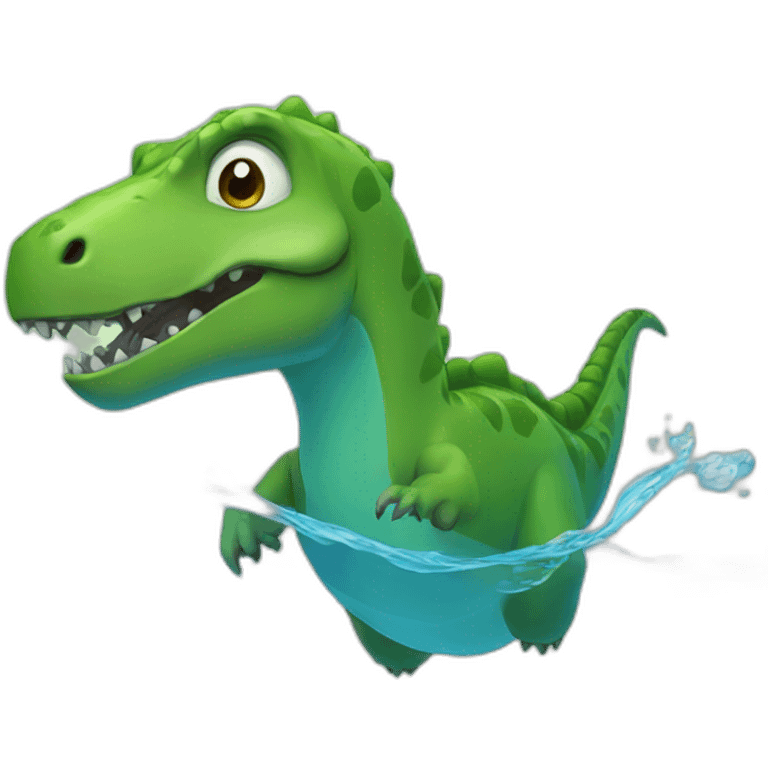 dinosaur swimming emoji