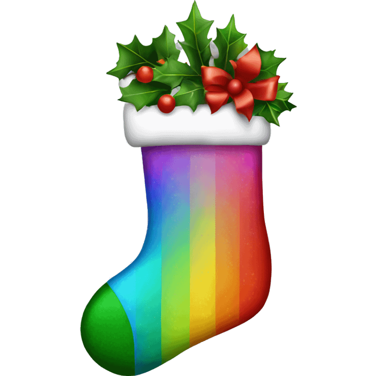 Rainbow Christmas stocking  emoji