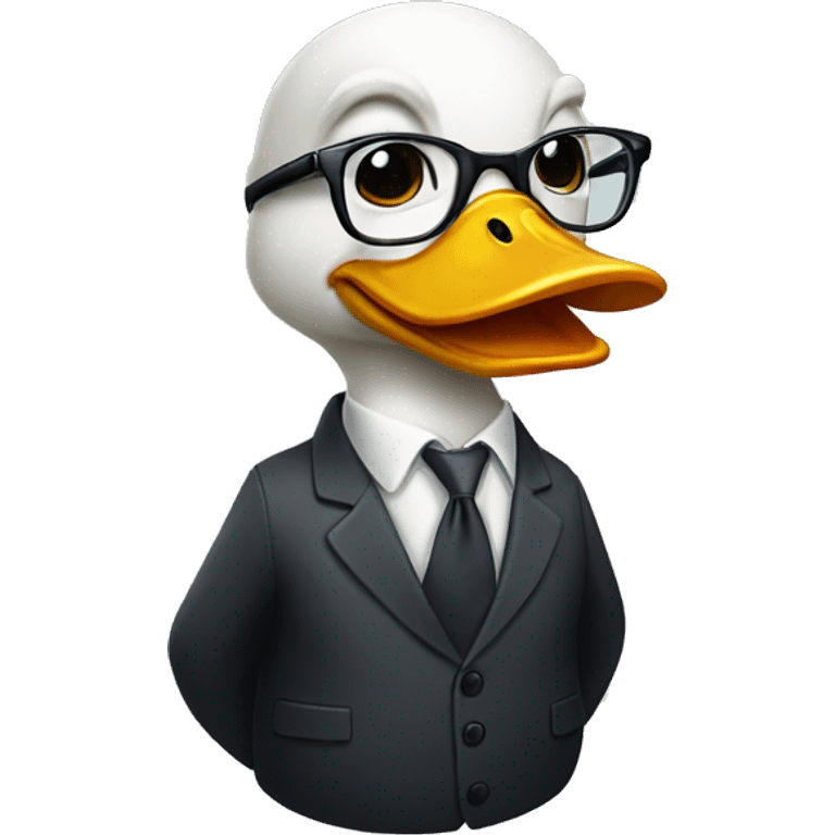 a duck in a suit wearing glasses emoji