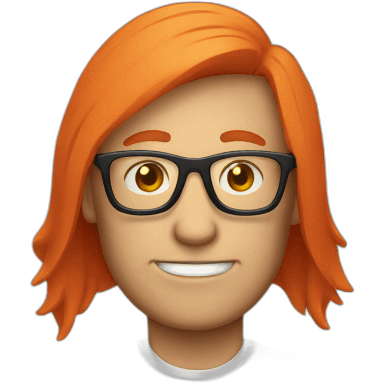 white red head men using orange glasses emoji