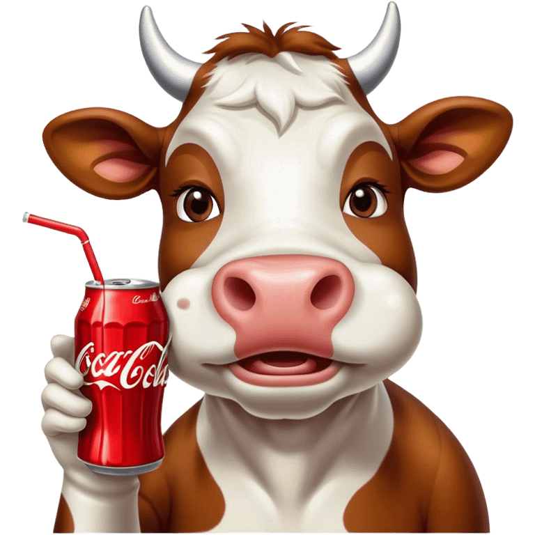 Cow in miami with Coca cola emoji