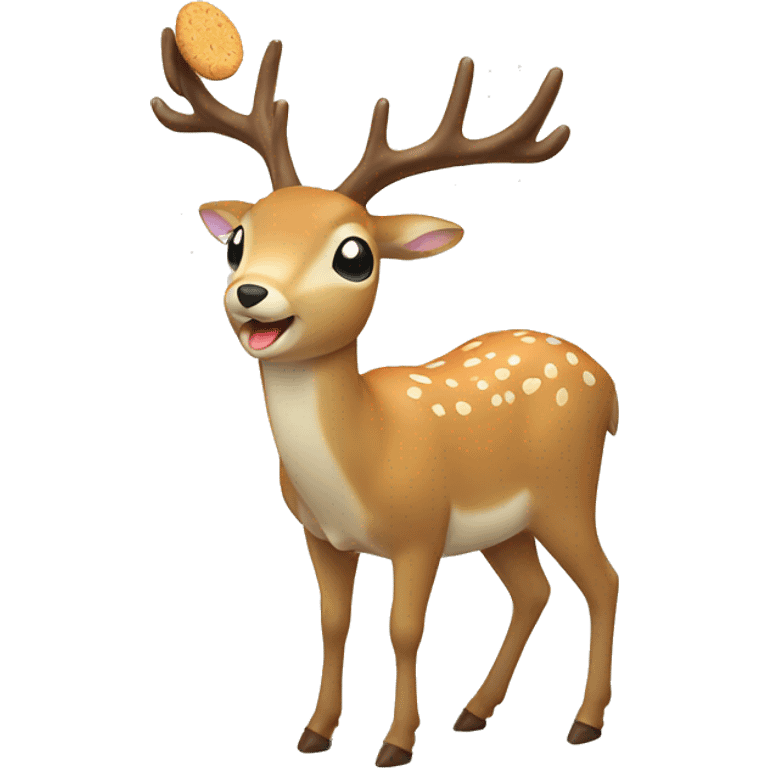 Deer from Japan eating biscuits  emoji