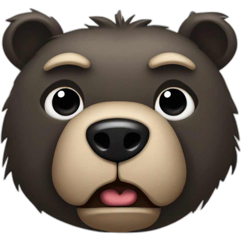 short angry bear with black ears and dirty feet emoji