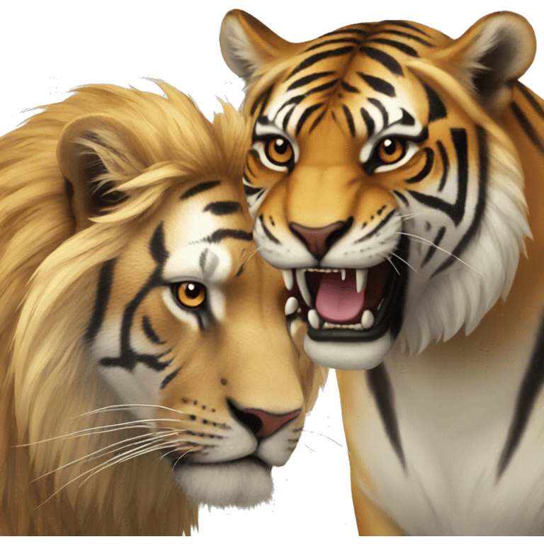 Lion vs tiger emoji