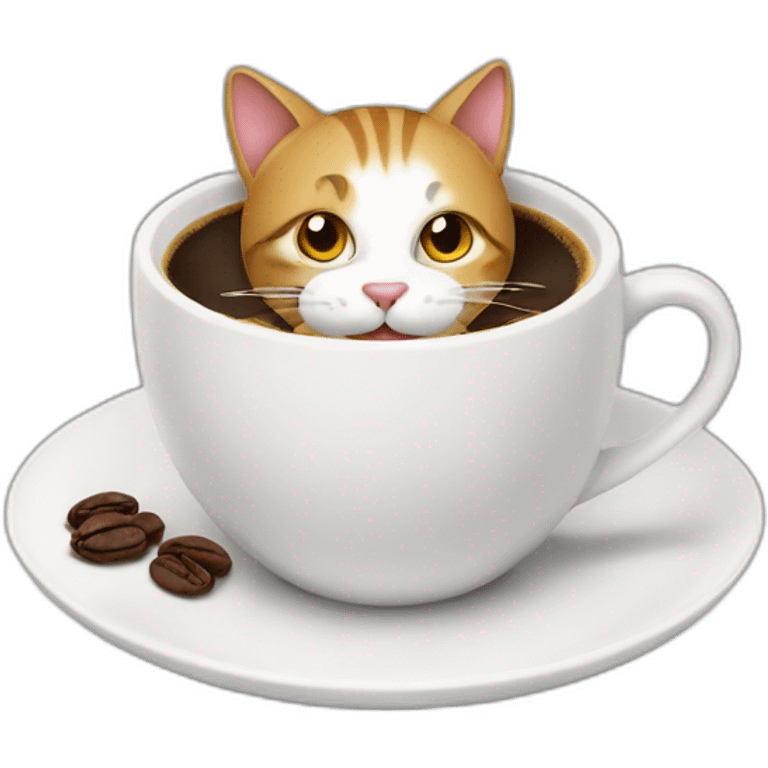 Cat in a cup of coffee emoji