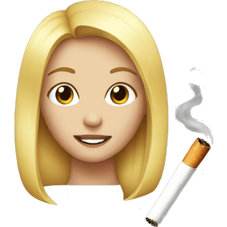 cigarette and blonde girl emoji