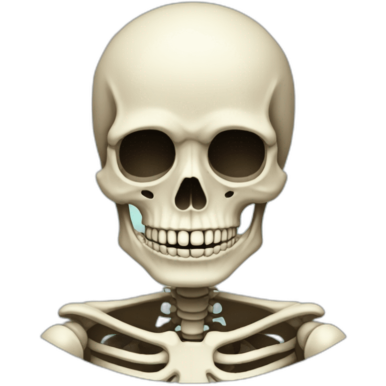 Half faced skeleton emoji