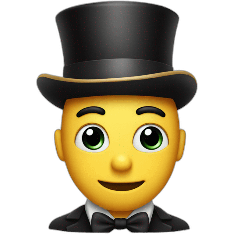 Cute circle guy with a tophat emoji