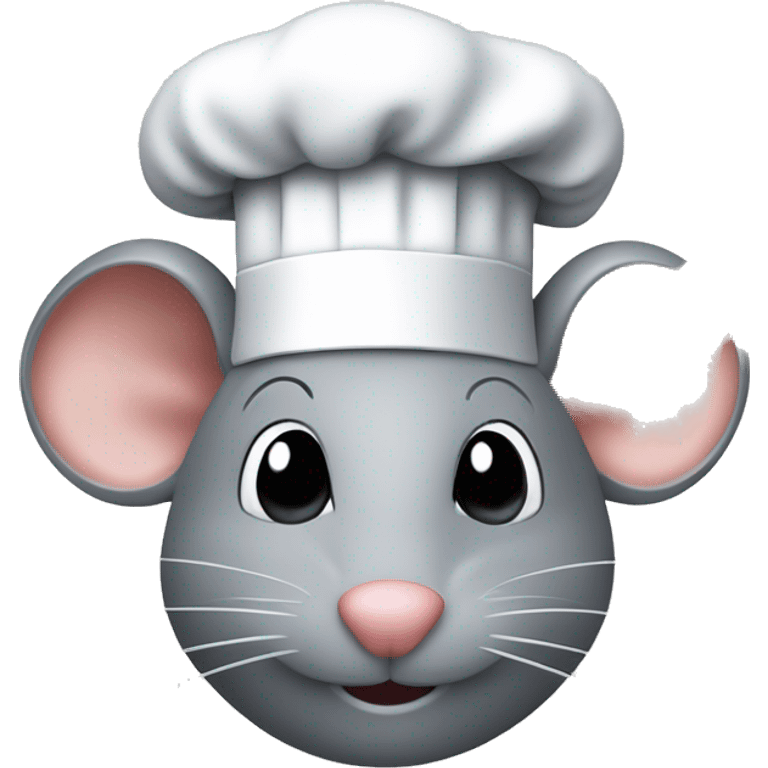 grey mouse head with a chef’s hat apple style emoji