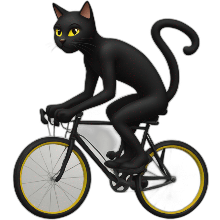 Chat noir sur vélo  emoji