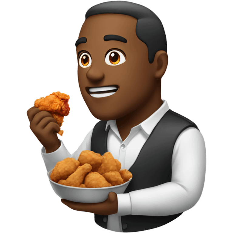 Man eating fried chicken  emoji