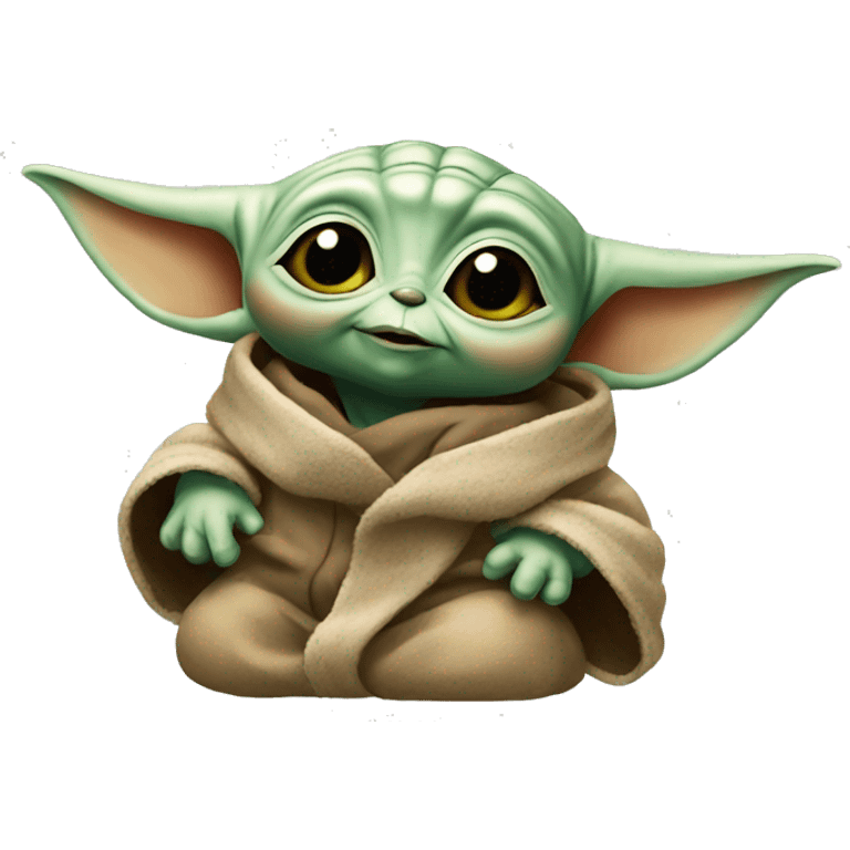 Baby Yoda is delighted emoji