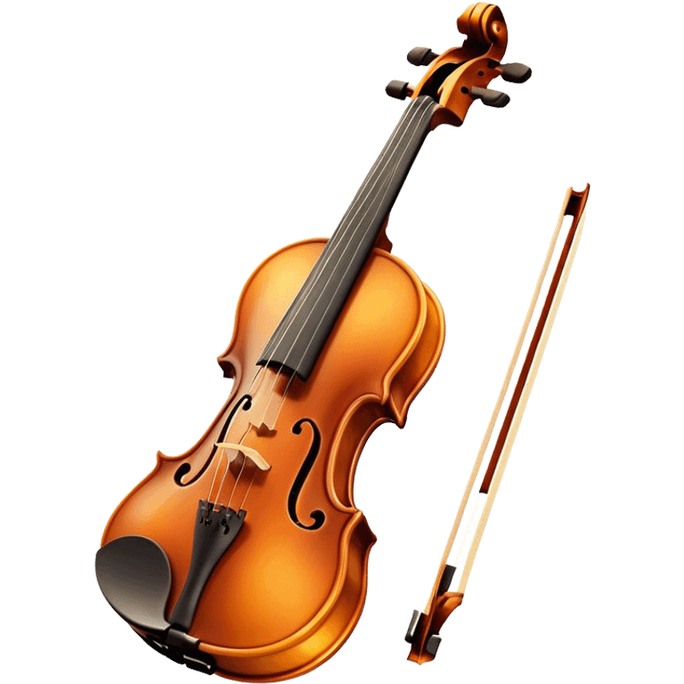 Cinematic Realistic Violin, rich polished wood with delicate curves, taut strings reflecting warm golden light, fine dust particles catching the glow, intricate f-holes adding elegance, glowing with an air of timeless beauty and musical soul. emoji