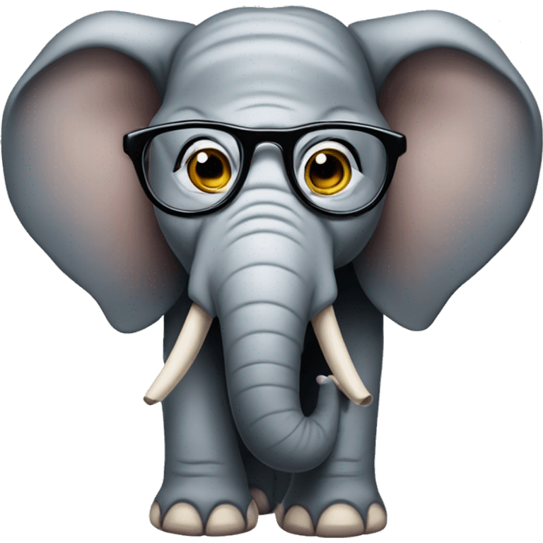 Elephant with glasses  emoji