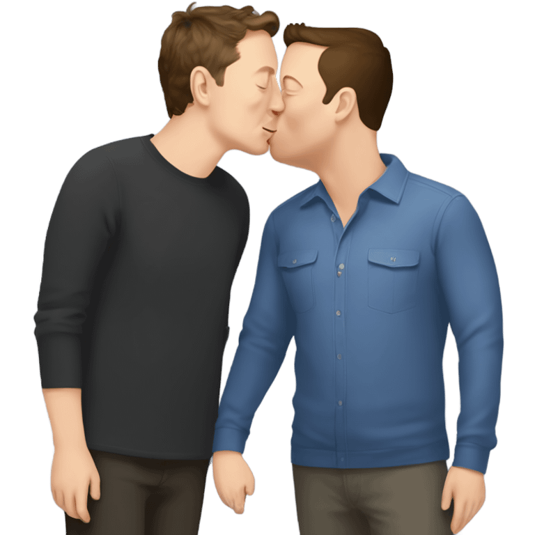 Elon Musk kissing Mark Zuckerburg emoji