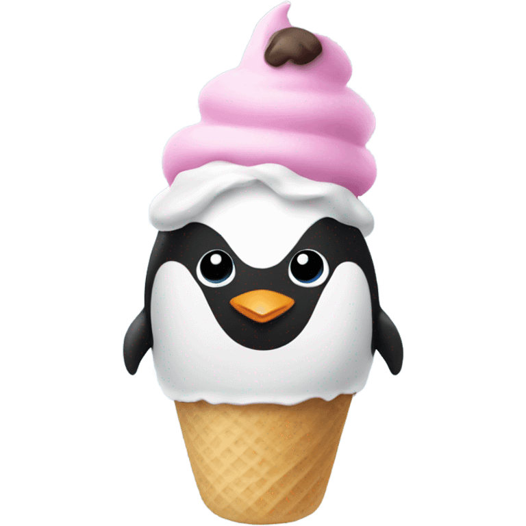 A penguin icecream emoji