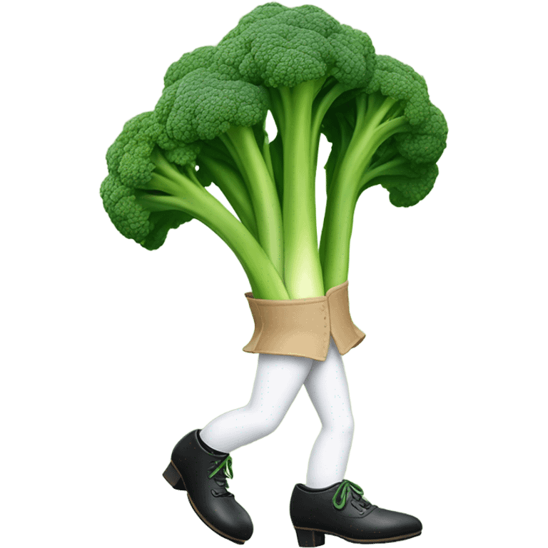 little broccolini dancing with tap shoes emoji