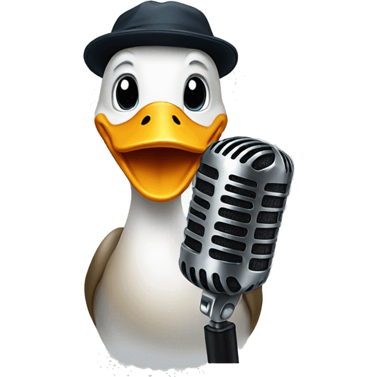 Duck with a mic emoji