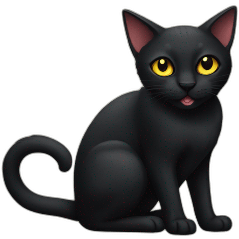 Black cat Lucifer emoji