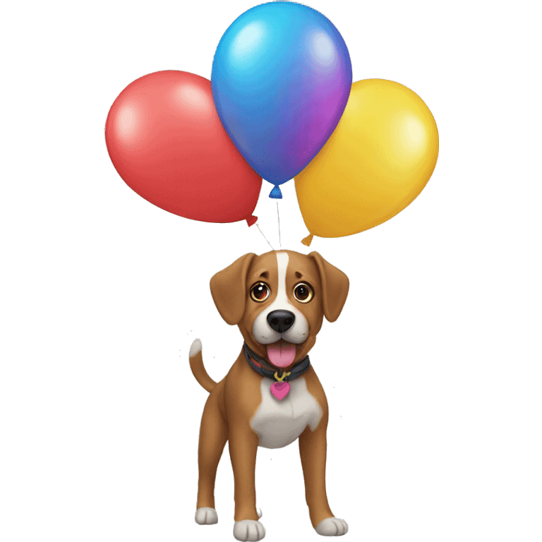 dog with balloons emoji