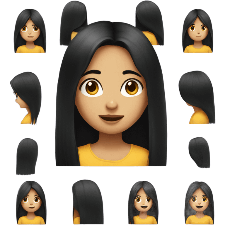 Long Black straight hair girl emoji