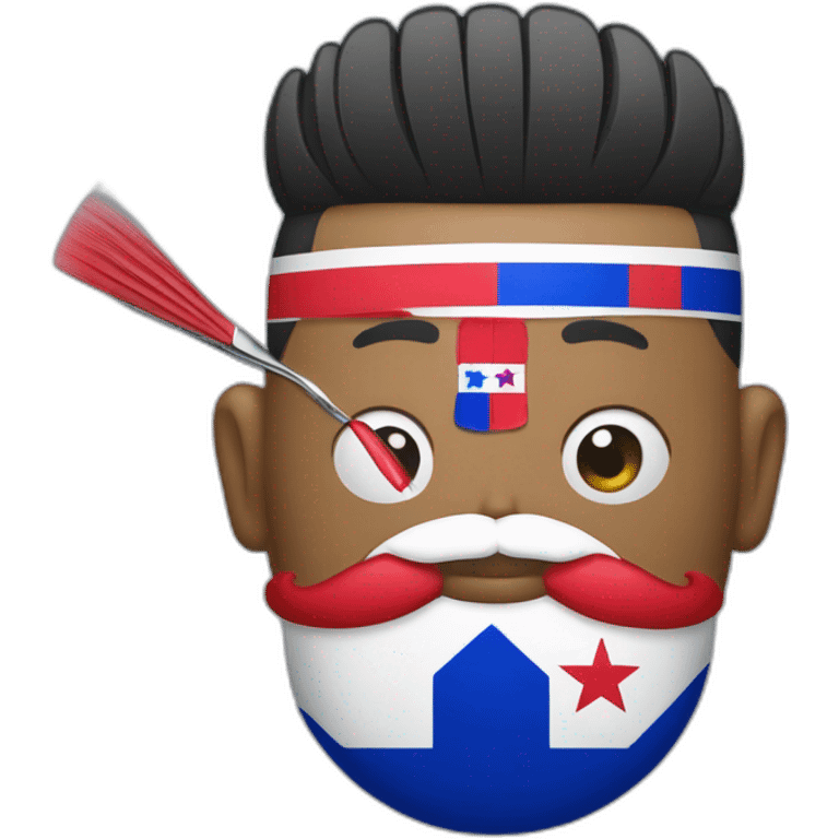 Barber shop with flag of dominicana republica and panama emoji