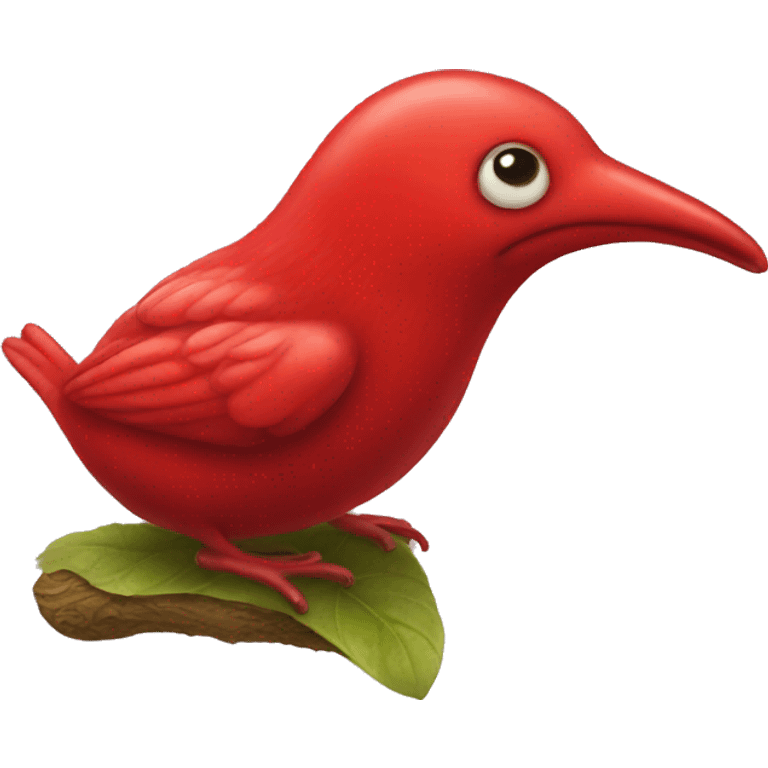 Red bird slug kiss emoji