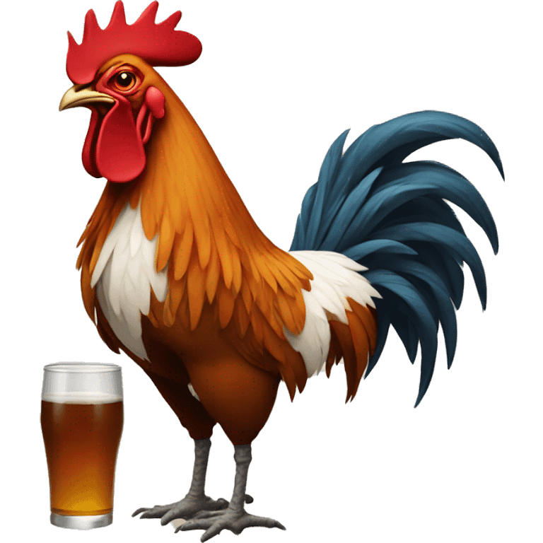 Drinking rooster emoji