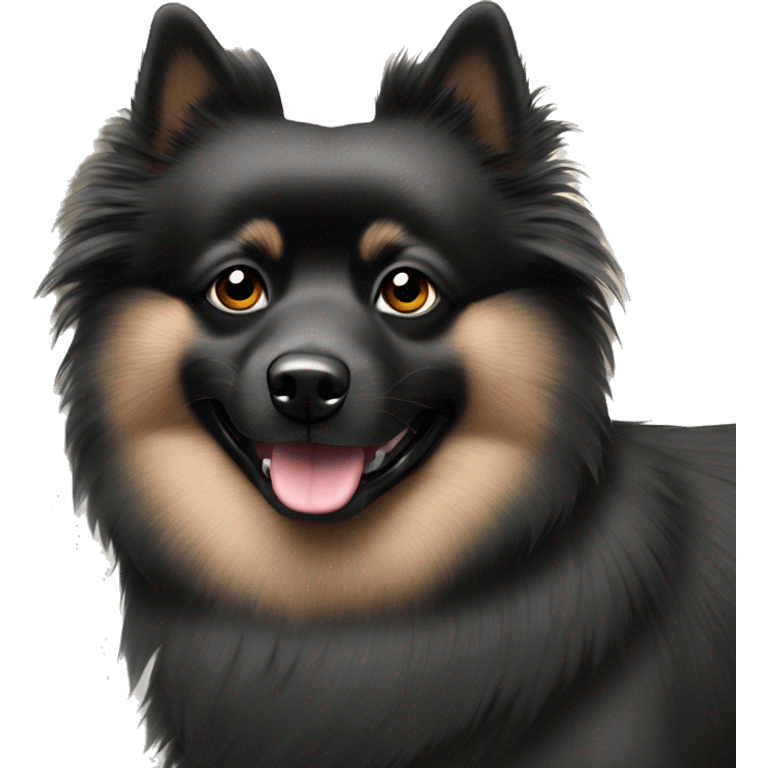 Full black German Spitz with black eyes emoji