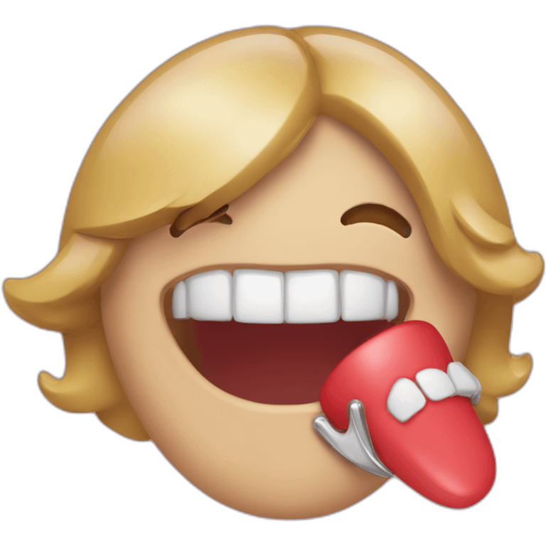 personal massager in a womans mouth nice emoji