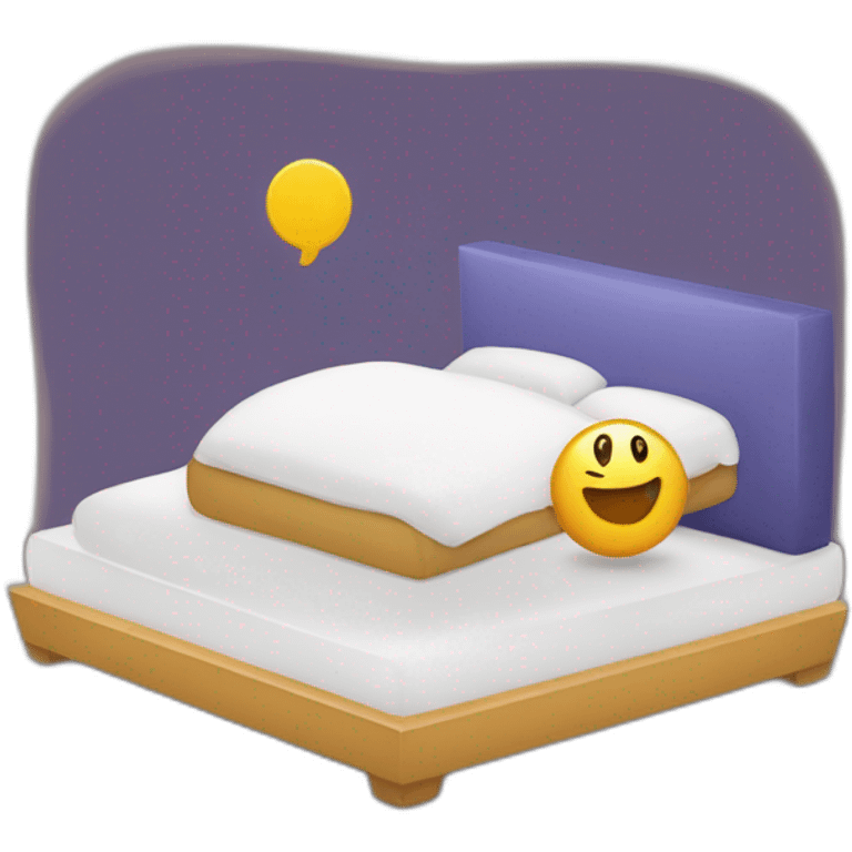 Chat sur un lit emoji