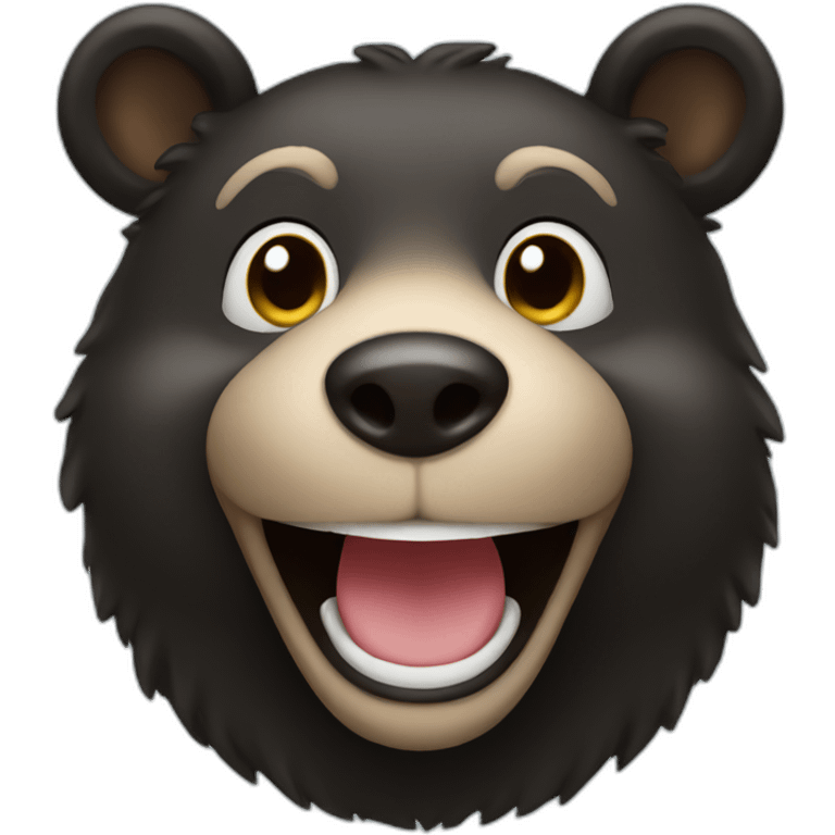 smiling black bear emoji