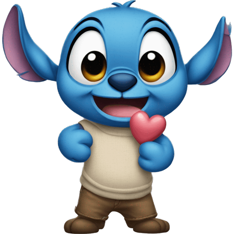 Stitch blowing a kiss emoji