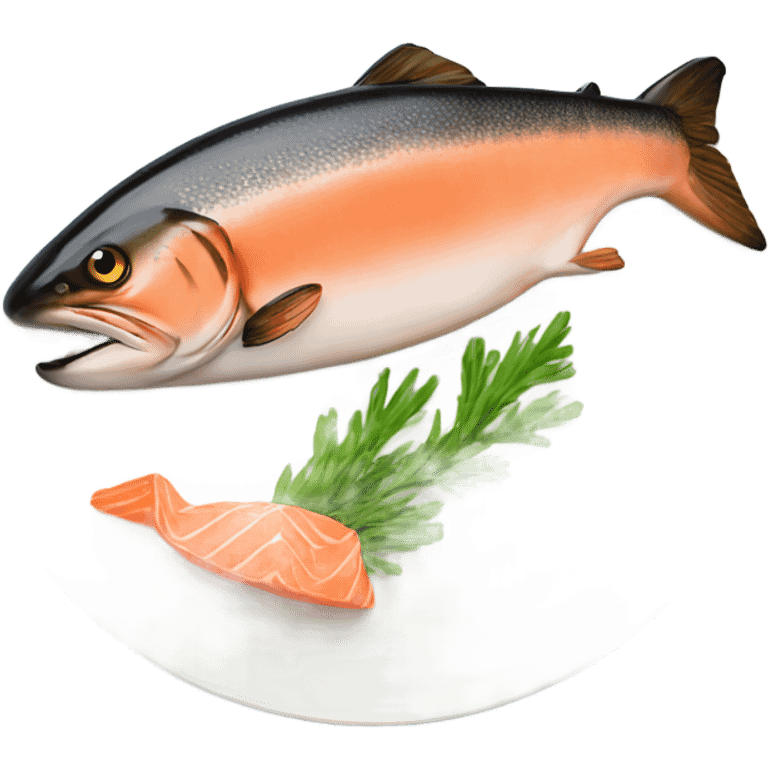 Salmon on a plate emoji