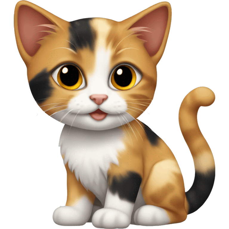 A calico kitten emoji