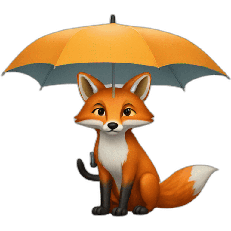 fox-under-ambrella emoji