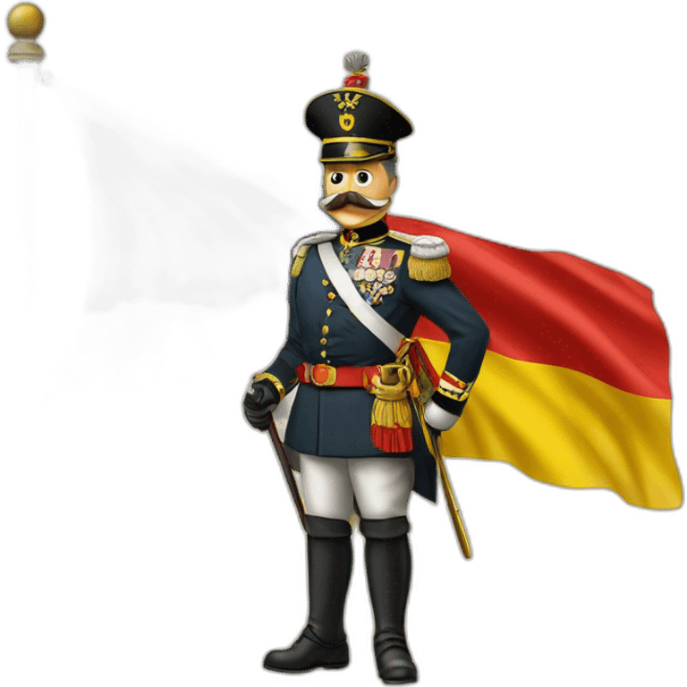 Kaiser Wilhelm II holding the flag of the German Empire emoji