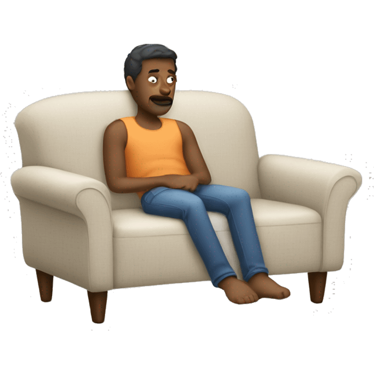 man laying lazily in his couch  emoji