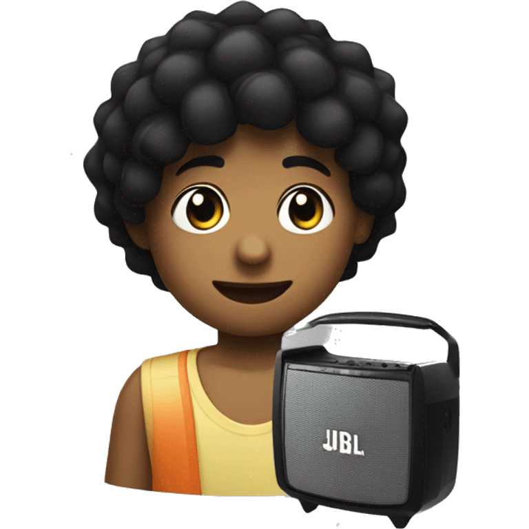 Une enceinte JBL next to a young boy with black hair emoji