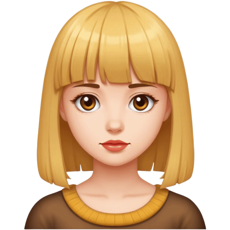 A girl with bangs. emoji