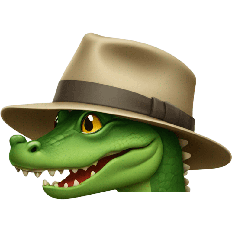 Alligator wearing a fadora  emoji